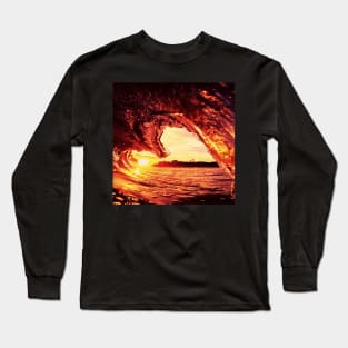 Sunset and the Beautiful Ocean Waves Long Sleeve T-Shirt